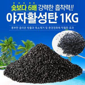 야자 활성탄 1kg 공기 정화용 베이크아웃 새집증후군 습기 제거제 제습제 냄새 탈취제 숯
