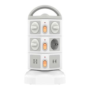 Soopii 4000W고용량 10구 USB 멀티탭 배선차단 캠핑 타워 안전 멀티콘센트 2M TPS10