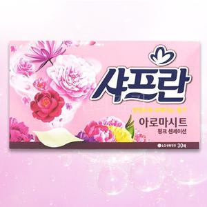 뽑아쓰는 섬유유연제 30매 샤프란 아로마시트 핑크센세이션 세탁기 빨래 탈취