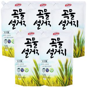 애경산업 트리오 곡물설거지 우리밀 리필 1.2L 5개