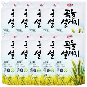 애경산업 트리오 곡물설거지 우리밀 리필 1.2L 10개