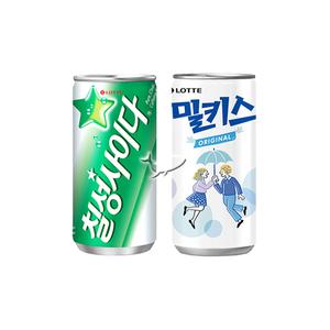탄산캔음료 190ml 2종 밀키스 18+칠성사이다 12 총30캔