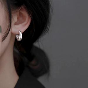 925 실버 볼드 물방울 원터치 은귀걸이 