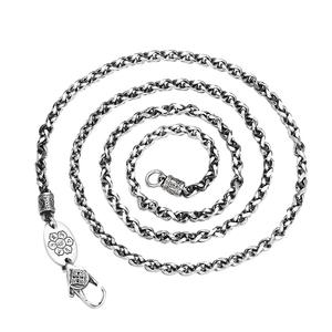 MINISHELL 순은 은 실버 925 목걸이 선물 silver 3mm 남자 여자 금강저 육자진언 연꽃