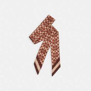 코치 시그니처 프린트 실크 스키니 스카프 C8363 MPL Signature Print Silk Skinny Scarf