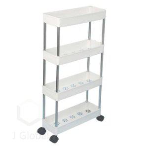 슬림 4단 이동식 틈새선반 폭14CM 좁은공간수납 물빠짐선반 수납정리대