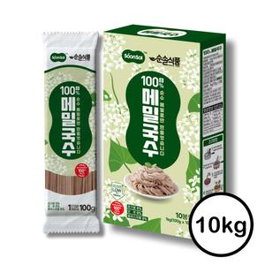 순솔 100% 메밀국수 10kg (1kg 10개) 비건면 무밀가루 저칼로리면 제로슈가 무첨가물 무가당 메밀면