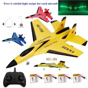 RC 비행기 SU-35 원격 글라이더 윙스팬 무선 제어 드론 RTF UAV 크리스마스 어린이 선물, 조립 모형 장난감