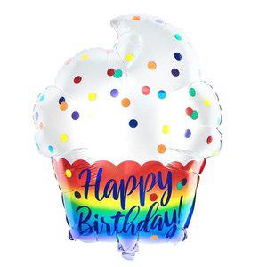 쉐잎은 장식 박풍선 컵케이크 기념일 새틴 생일 주니 (WFFQ96Q)