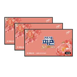 피죤 건조기용 드라이시트 라피에스타, 120매, 3개