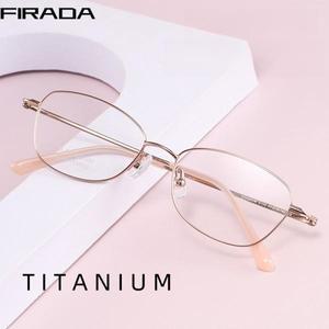 FIRADA 여성용 편안한 안경 빈티지 순수 티타늄 타원형 안경 럭셔리 처방 안경테 2024 패션 S100E