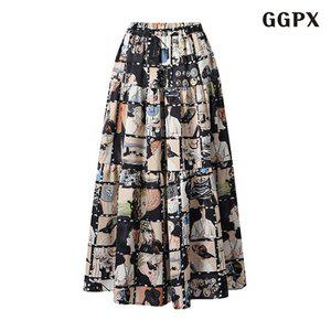 [GGPX]패턴 밴딩 롱 스커트 (GPAWH003D)