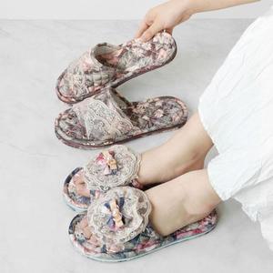 세겹 홈 면 3type 사계절 발편한 사무실 실내화 플라워패턴 슬리퍼