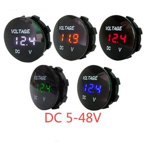 호환 미니 라운드 방수 모터 보트 바이크 오토바이 DC5V-48V LED 패널 디지털 전압계 테스터 모니터 디스플
