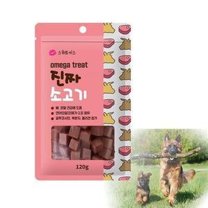 애견스틱 간식 오메가트릿 진짜소고기 120g 강아지치즈