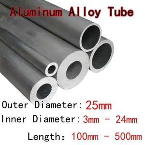 호환 ASA 1pcs 100mm-500mm 길이 25mm 25.3mm 외경 3mm-24mm 내경 알루미늄 합금 튜브 AL 원형 파이프 스트