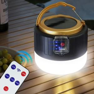 태양광 LED 캠핑 램프 방수  랜턴 비상등 바베큐 하이킹 USB  텐트 랜턴