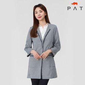 [PAT 여성] 스트레치 깅엄체크 롱 자켓_1G21202