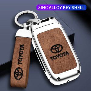 차키케이스 아연 합금 가죽 자동차 키 백 도요타 아우리스 코롤라 캠리 RAV4 어벤시스 버소 야리스 아이고 사이언 TC IM 포터너 힐럭스 키체인