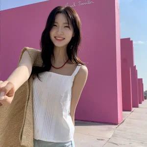 (여리여리/만능템) 세티 스퀘어넥 핀턱 레이스 뷔스티에 블라우스 여름 썸머 bs7898