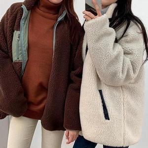 [셀러허브]여성 하이넥내추럴 플리스 뽀글이 후리스집업 양면 집업 (S31555607)