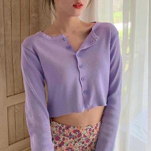 [셀러허브]여자 봄 데시크이트 룩 나들이 크롭 버튼 긴팔 가디건 (S31576600)