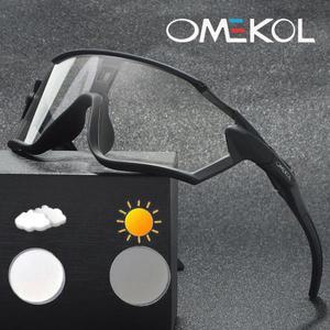 OMEKOL 남녀공용 광변색 사이클링 안경, 자전거 Mtb 야구 스포츠 선글라스,