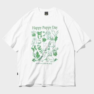 매장정품 꼼파뇨 20수 HAPPY PUPPY 반팔티 화이트