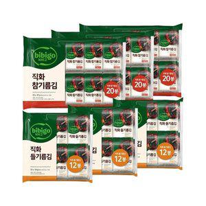 [CJ제일제당]비비고 직화 들기름김 12봉 x3개+참기름김 20봉x3개 (총 96봉)