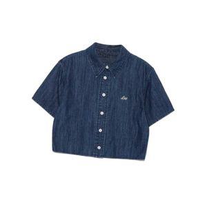 매장정품 LEE 리 우먼 숏 크롭 데님 반팔 셔츠 인디고 다크 LE2502SS62ID 307815