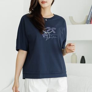 [하프클럽/데드라](~100size)지센리본프린팅티셔츠 TBE3186_DC