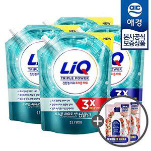 [애경]리큐 진한겔 딥클린 트리플파워 세탁세제 리필 2L x4개 +르샤트라 세제200ml 2개증정
