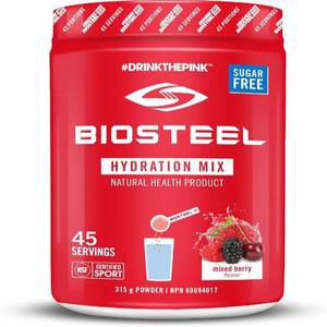 BIOSTEEL 하이드레이션 믹스 무설탕 스포츠 드링크 파우더 베리 315g