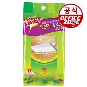3M 스카치브라이트 표준형 막대걸레 정전기 청소포 30매 밀대 물걸레