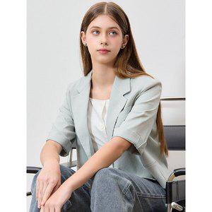 [쉬즈미스][쉬즈미스(SHESMISS)] 고품격 프리미엄 블렌디드 반소매 재킷 (택가