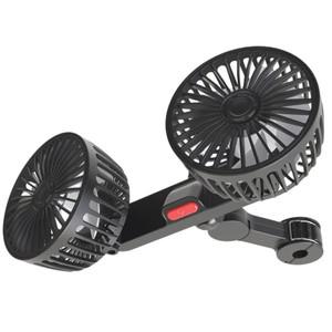 12V/24V 자동차 헤드레스트 환풍기 USB 충전식 강력 듀얼 360도 회전 SUV/세단용