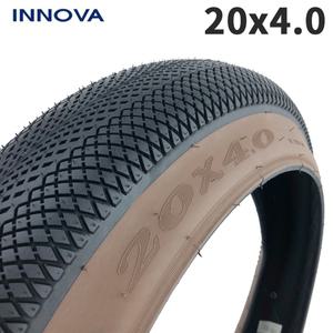 INNOVA 자전거 타이어 전기 설상차 자전거 앞바퀴 타이어 해변 MTB 20 인치 35PSI 다크 브라운 사이드 팻