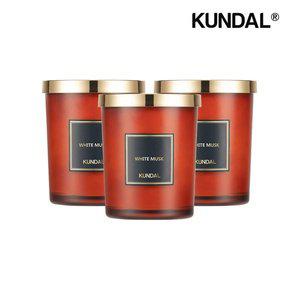 [쿤달] 퍼퓸 내추럴 소이 캔들 화이트머스크 500g x3개