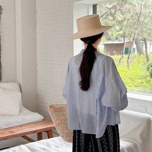 [메이블루] 백버튼 바이오 셔츠