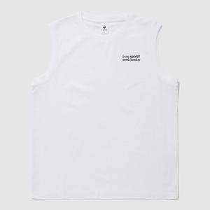 르꼬끄 QQ223SSL61 웨이브 선데이 루즈핏 슬리브리스 /  OFF-WHITE