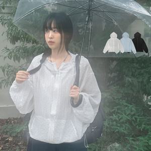 하이제시카 / LOOP MADE 도트 시스루 오버핏 후드집업 바람막이