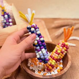 [오피스스쿨] 토단 보석 비즈 옥수수 키링 만들기 1인세트 (2종 택1) DIY 취미 집콕놀이세트 비즈아트 모루공예 키링꾸미기