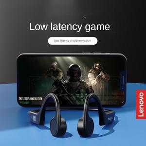 귀걸이이어폰 귀안아픈 Lenovo X4 골전도 블루투스 헤드폰 스포츠 이어폰 마이크 이어훅이 된 방수 무선 헤