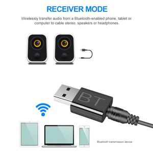블루투스 5.0 오디오 수신기 차량용 키트 3.5MM 잭 AUX 자동 스테레오 음악 USB 무선 어댑터 (TV 스피커 헤