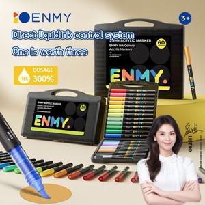 ENMY 아크릴 페인트 마커 펜 소프트 헤드 직접 액체 낙서 그림 QuickDry 안료 펠트 용 미술