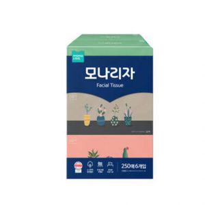 모나리자 피부저자극 250매 6입 1개 각티슈 미용티슈 천연펄프