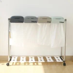 L11418 퍼블 분리수거함 4P/종량제/봉투/거치대/분리수거/쓰레기봉투/분리수거함4단/업소용/쓰레기통/대형