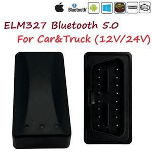 ELM327 블루투스 5.0 OBD2 스캐너 자동차 트럭 헤비 듀티/대형 승용차 12V 및 24V 차량 코드 리더 안드로이