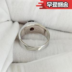 남성용 925 실버 천연 가넷 링 행운의 탄생석 1 월 무거운 느낌 R240RGN 7mm