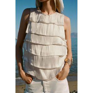 ZARA 셀럽픽 반짝이는 프릴 탑 8312938101 72265